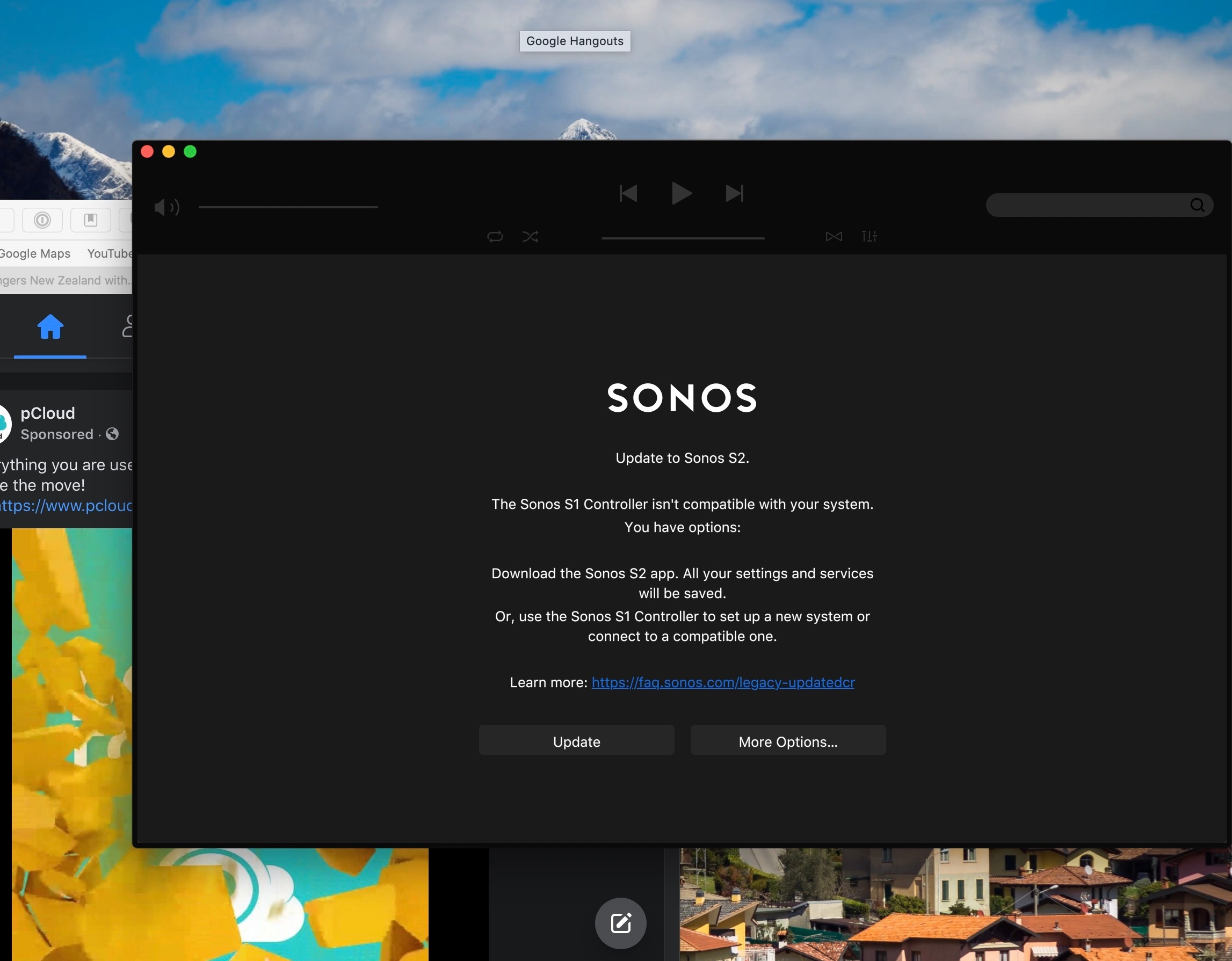what mac software version do i need for sonos 1